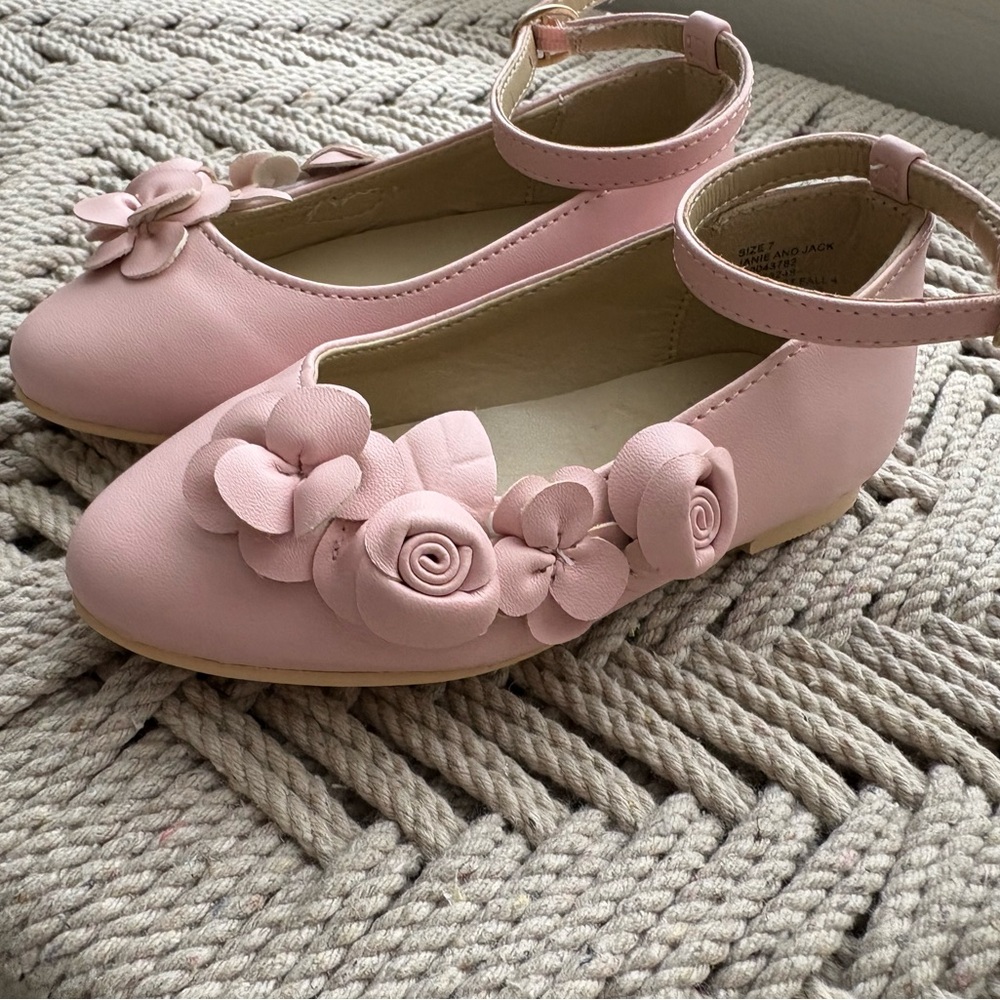 Janie and Jack Pink Floral Dress Shoes